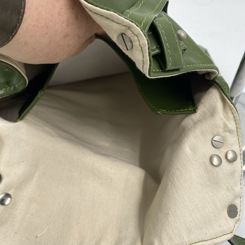 Rafeal Adon Leather Shoulder Bag Olive Green Saddle Bag Boho Minimalist - Picture 11 of 11